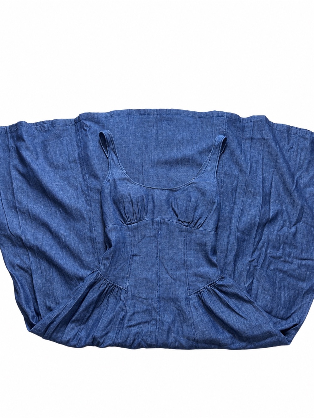 Abercrombie & Fitch Dylan Bra-Free Denim Midi Dress in Dark Wash - Picture 4 of 8